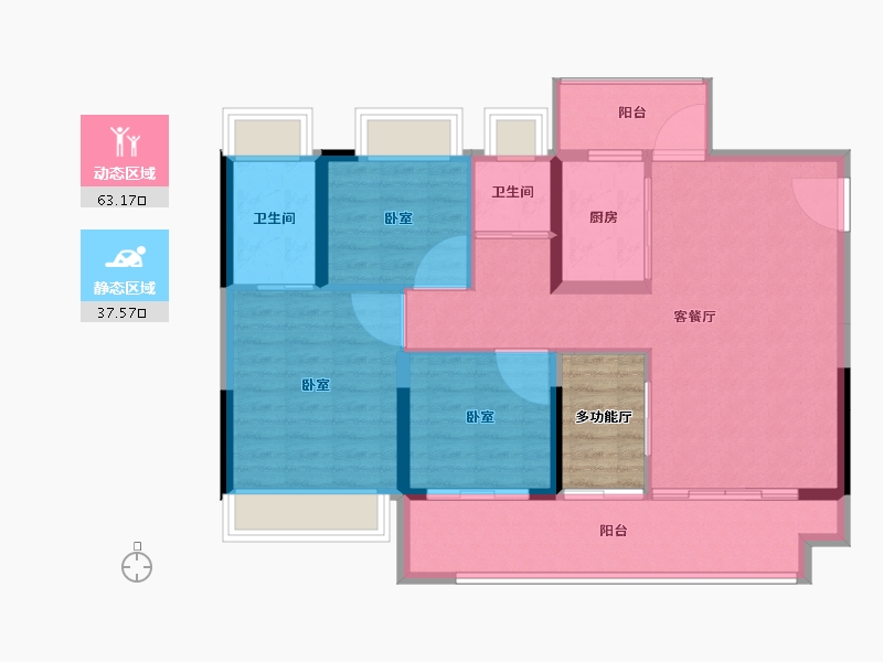 河南省-南阳市-泰美嘉·香溪里-95.90-户型库-动静分区