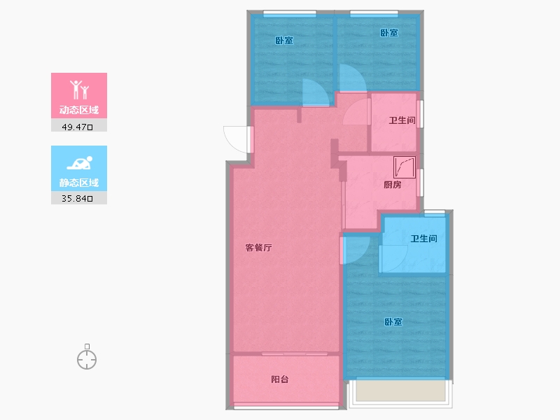 浙江省-杭州市-保利和者时光印象府-76.00-户型库-动静分区