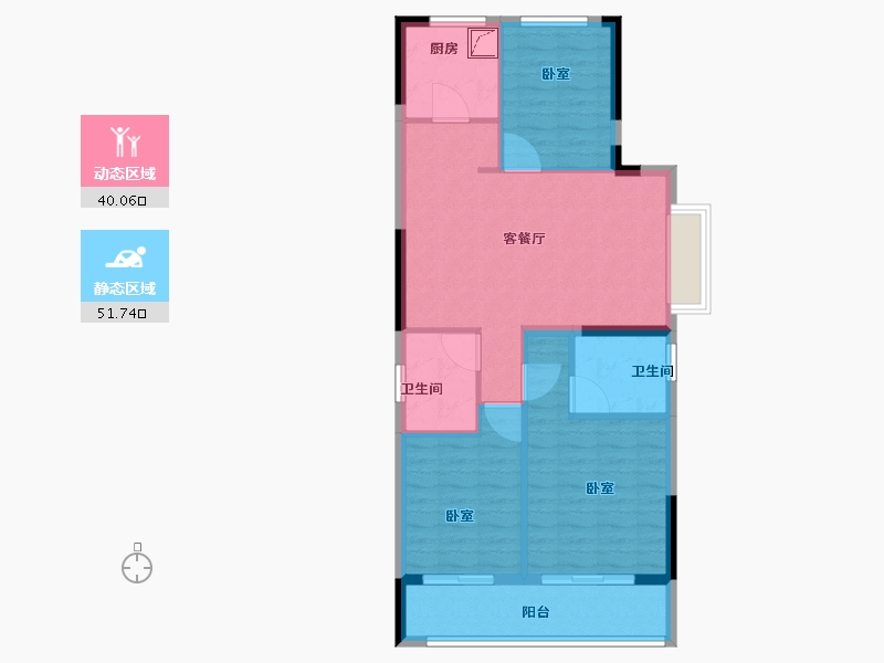 浙江省-宁波市-德信东境-82.00-户型库-动静分区