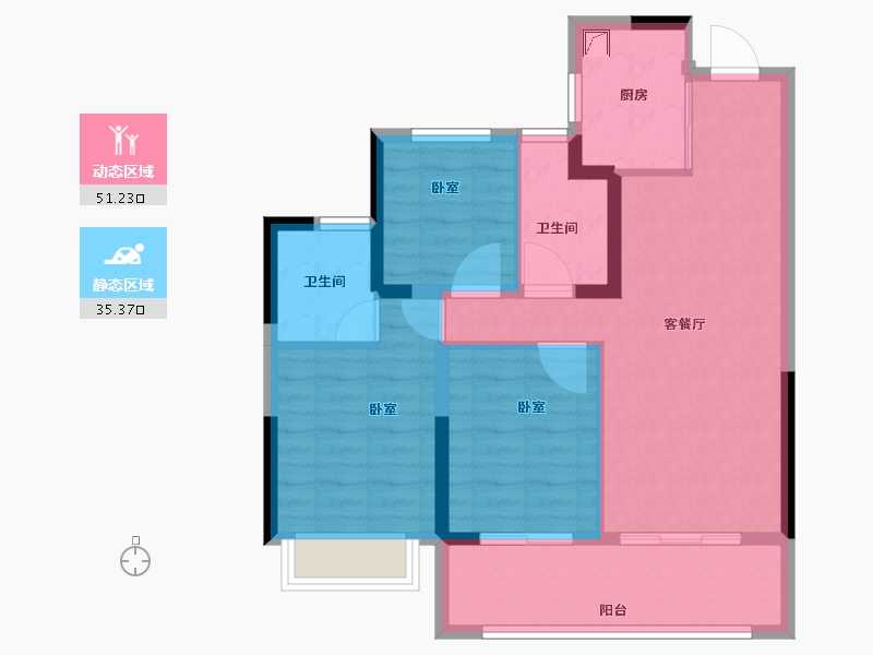 浙江省-宁波市-德信东境-77.01-户型库-动静分区