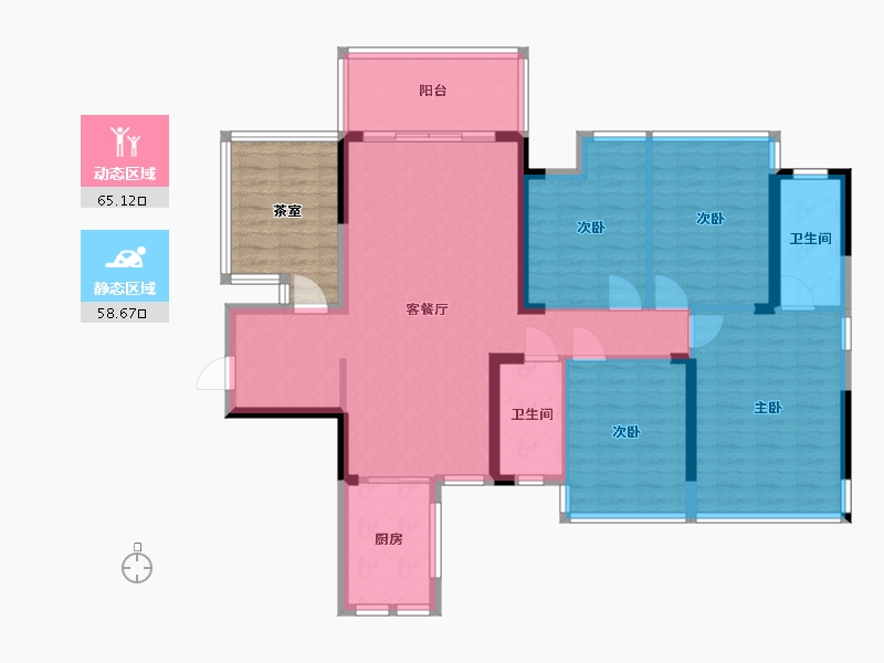 广西壮族自治区-南宁市-翰林江畔-120.50-户型库-动静分区