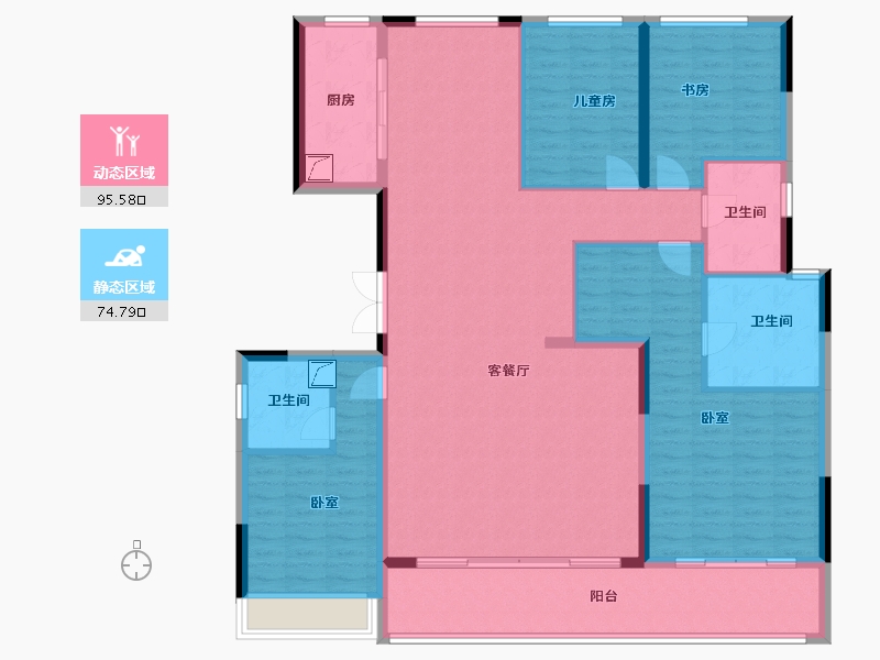 河南省-郑州市-绿城·湖畔雲庐-155.23-户型库-动静分区