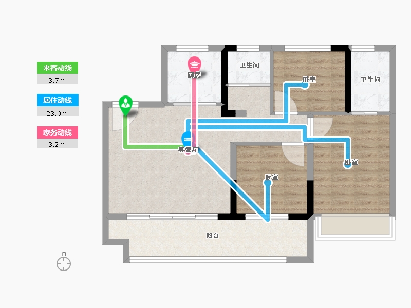 河南省-南阳市-泰美嘉·香溪里-79.26-户型库-动静线