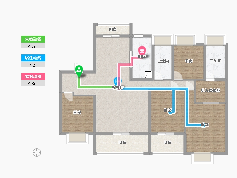 河南省-南阳市-华侨城天鹅堡-127.70-户型库-动静线