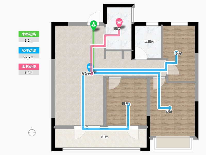 山东省-青岛市-慧通理想之城-84.00-户型库-动静线