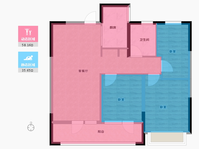 山东省-青岛市-慧通理想之城-84.00-户型库-动静分区