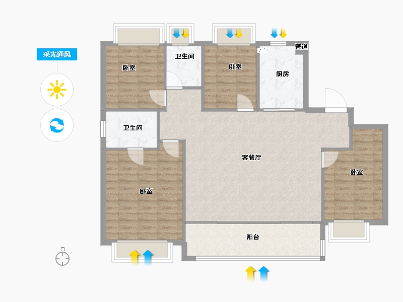 江苏省-南京市-建发珺和府-112.00-户型库-采光通风