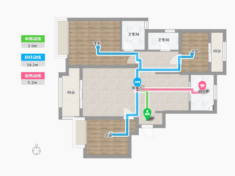 安徽省-合肥市-华润桃源里-86.08-户型库-动静线