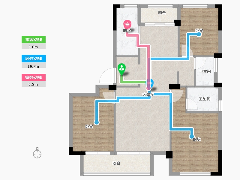 浙江省-湖州市-宇诚旺庄-94.00-户型库-动静线