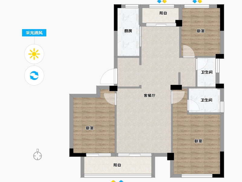 浙江省-湖州市-宇诚旺庄-94.00-户型库-采光通风