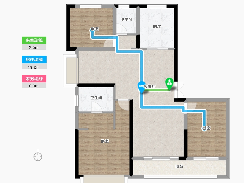 山东省-济南市-仁恒奥体公园世纪-97.45-户型库-动静线