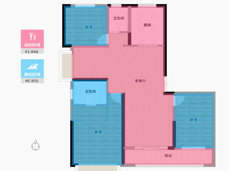 山东省-济南市-仁恒奥体公园世纪-97.45-户型库-动静分区