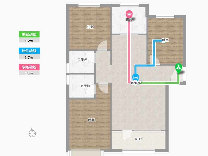 内蒙古自治区-呼和浩特市-松江左右城-92.00-户型库-动静线