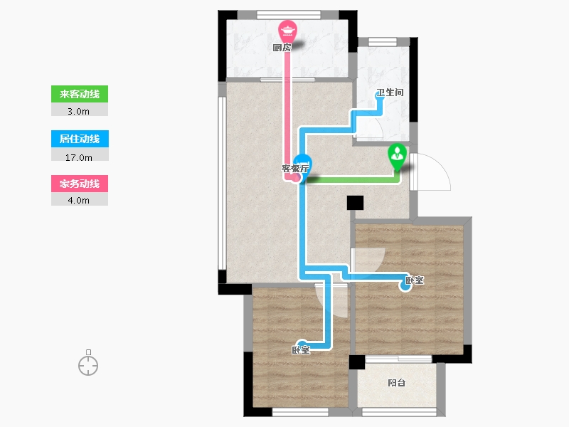 浙江省-湖州市-宇诚旺庄-61.00-户型库-动静线