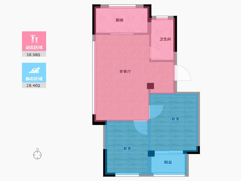 浙江省-湖州市-宇诚旺庄-61.00-户型库-动静分区