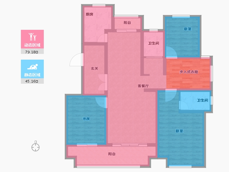 山东省-菏泽市-曹县天润公馆樾府-110.00-户型库-动静分区