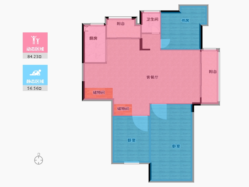 江苏省-南京市-金王府-130.66-户型库-动静分区