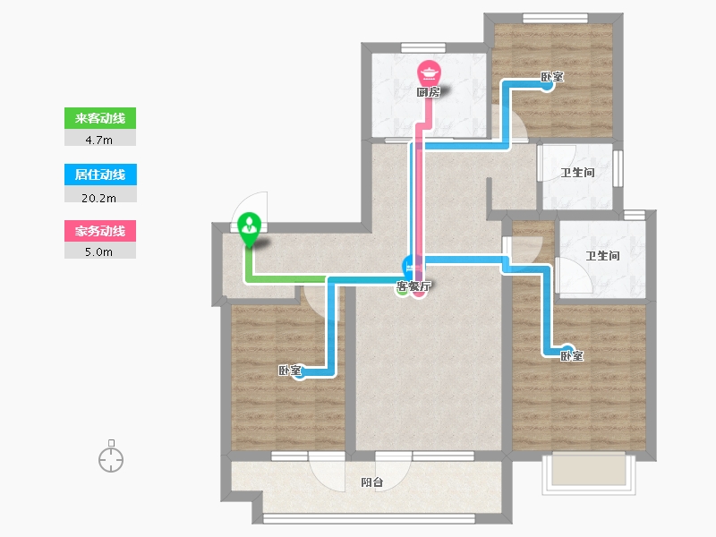 山东省-烟台市-芝罘万科城-86.00-户型库-动静线