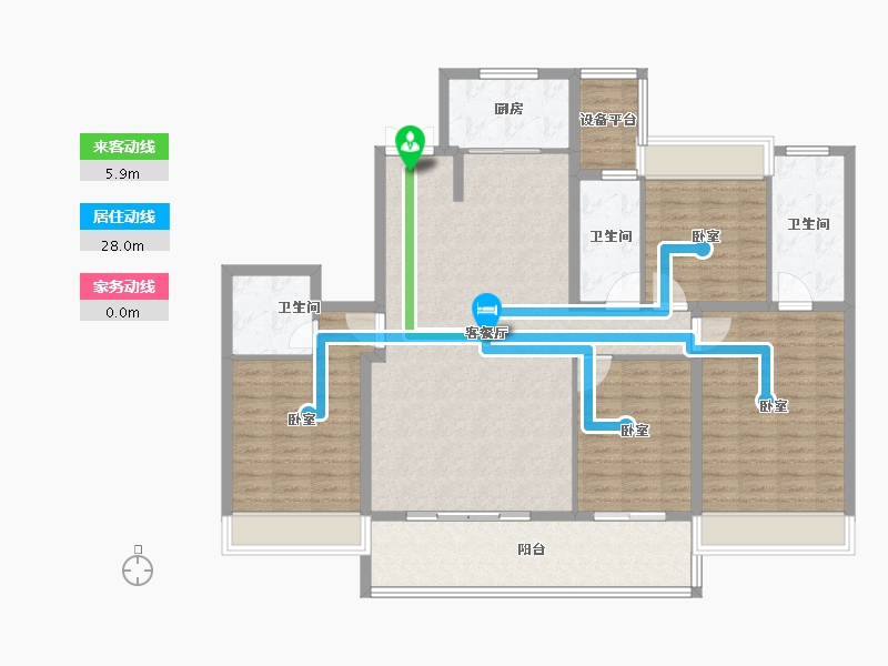 江苏省-常州市-华宇新城天境-136.00-户型库-动静线