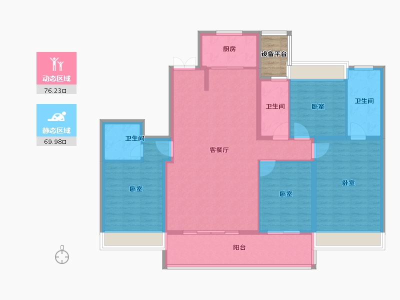 江苏省-常州市-华宇新城天境-136.00-户型库-动静分区