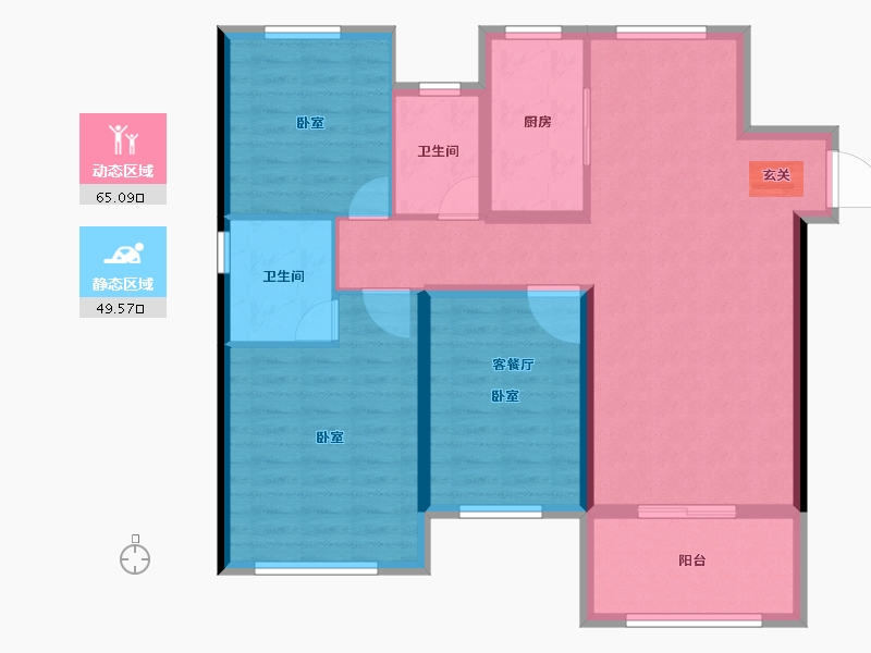 江苏省-徐州市-幸福汇邻湾-103.50-户型库-动静分区