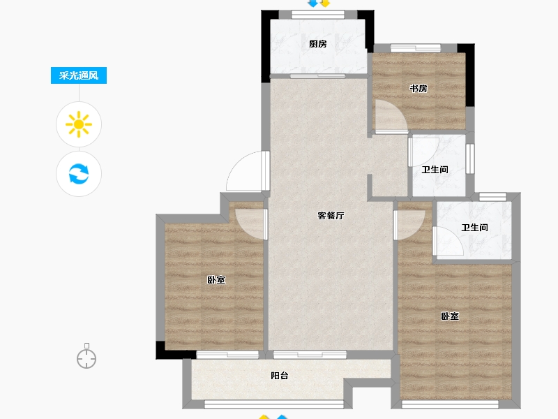 浙江省-湖州市-宇诚旺庄-77.00-户型库-采光通风