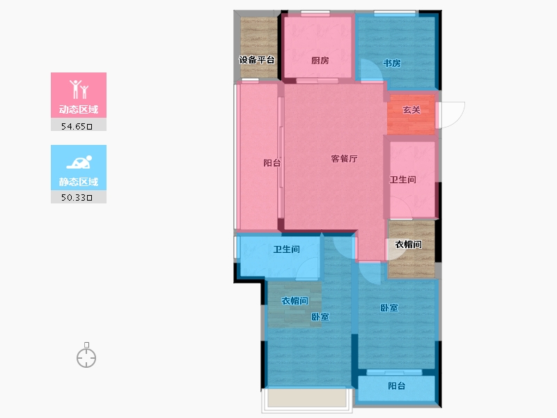 浙江省-丽水市-中广绿城桂语江南-101.00-户型库-动静分区