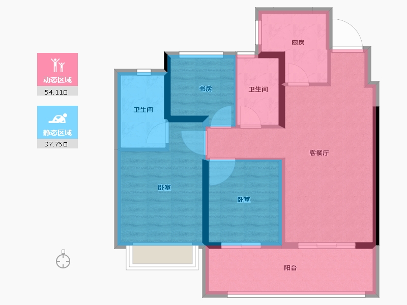 江苏省-常州市-溧阳燕山映-82.00-户型库-动静分区