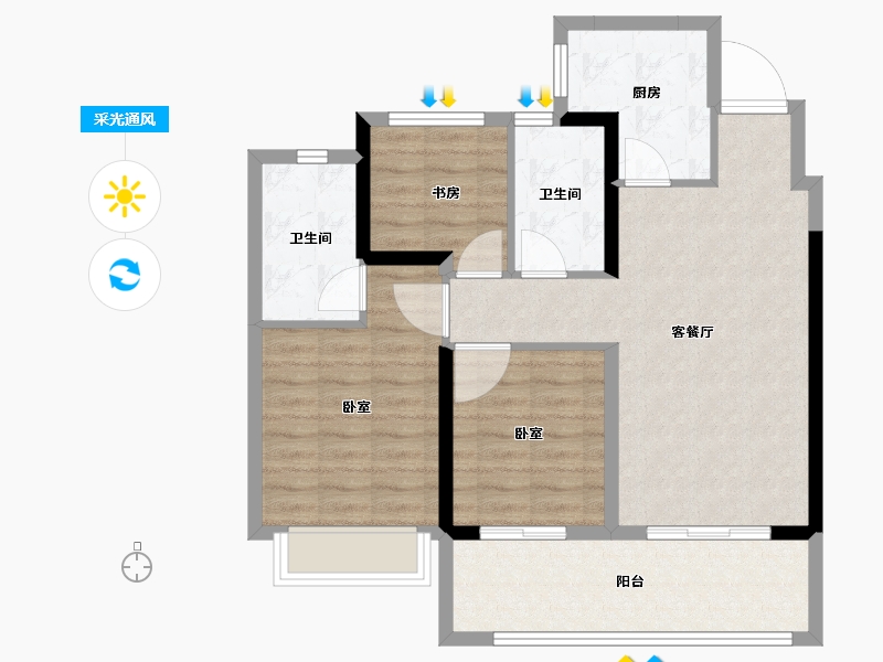 江苏省-常州市-溧阳燕山映-82.00-户型库-采光通风