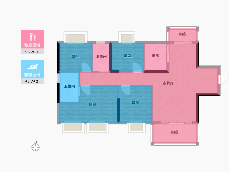 福建省-漳州市-宏冠翰林首府-89.00-户型库-动静分区