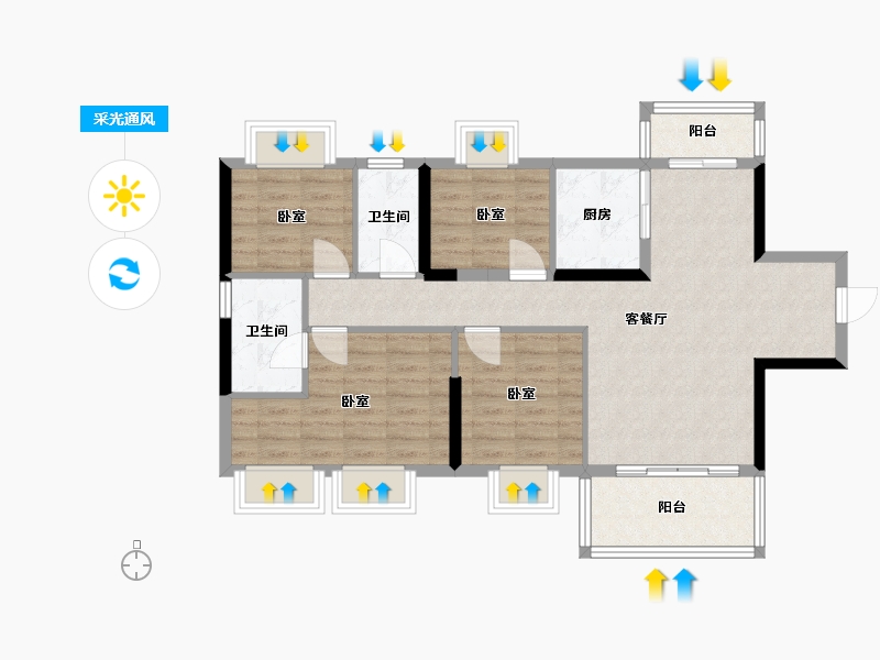 福建省-漳州市-宏冠翰林首府-89.00-户型库-采光通风