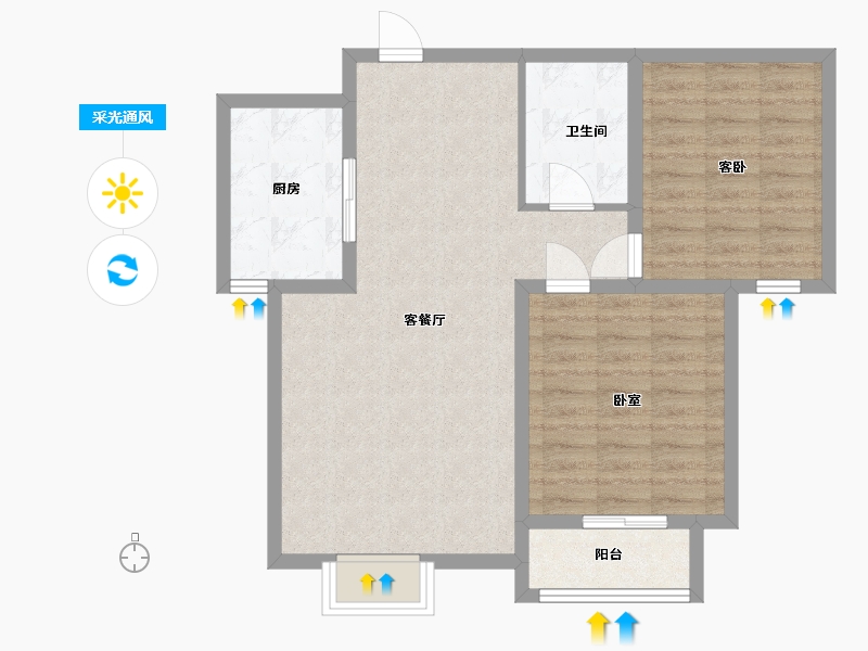 河北省-邢台市-领世城邦-75.42-户型库-采光通风