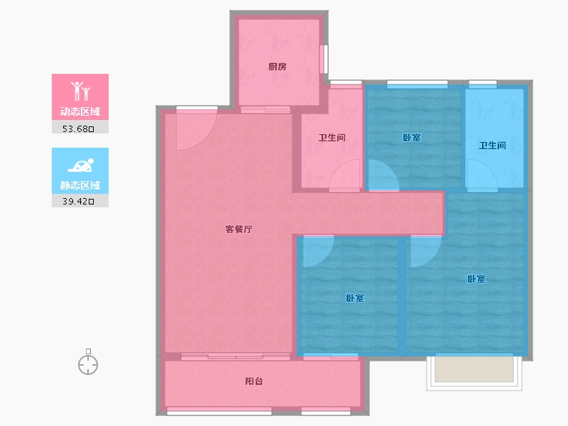 山东省-济南市-远洋湖印都会-84.00-户型库-动静分区