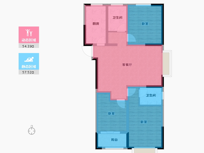 山东省-泰安市-中悦城二期-100.00-户型库-动静分区