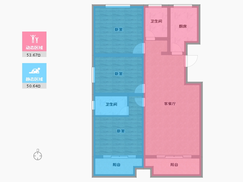 河南省-焦作市-众圣·四季花城-92.62-户型库-动静分区