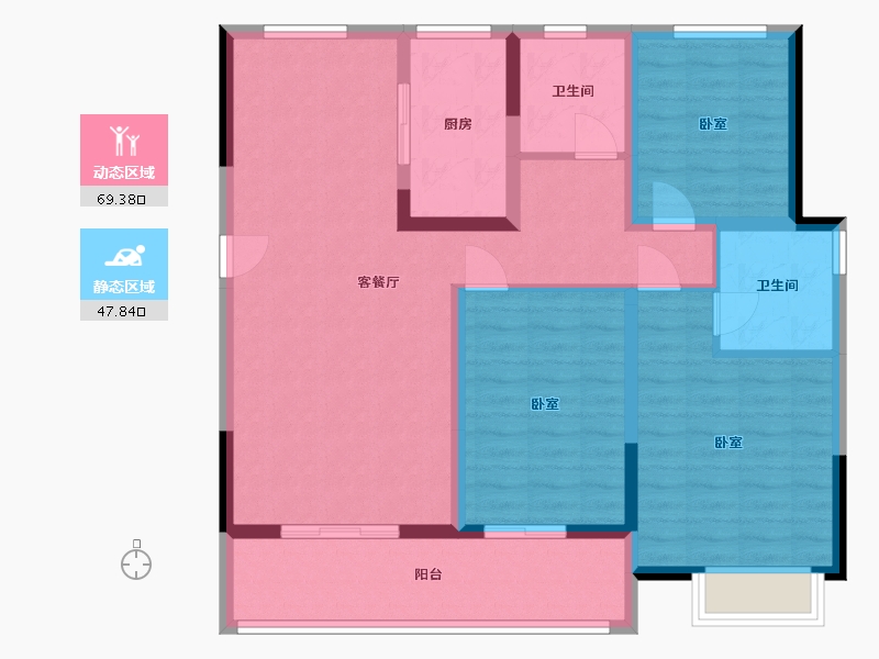 河南省-南阳市-玖隆府-104.99-户型库-动静分区