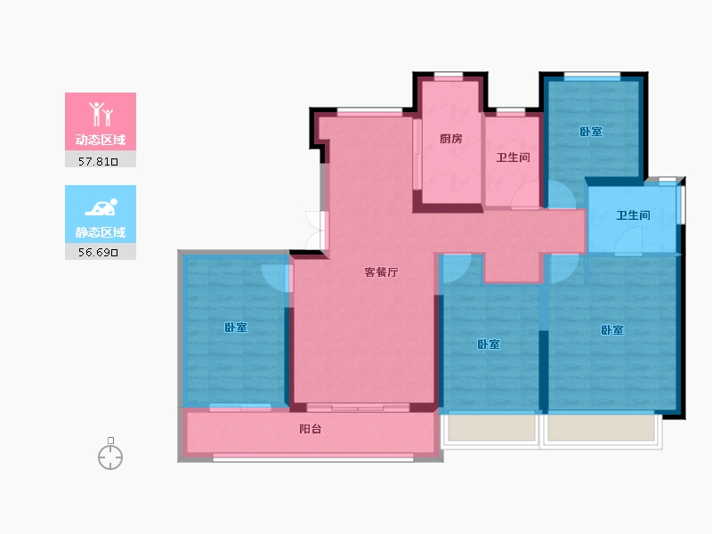 山东省-济南市-仁恒奥体公园世纪-102.23-户型库-动静分区