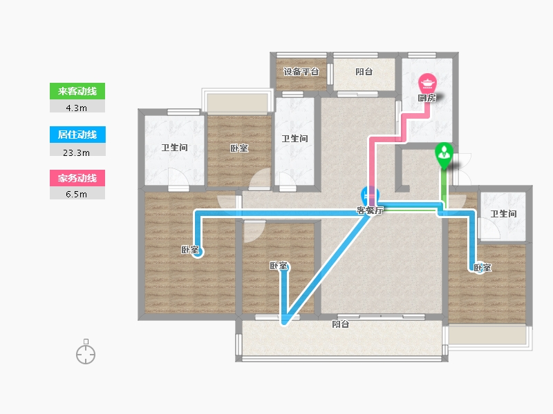 江苏省-常州市-华宇新城天境-134.00-户型库-动静线