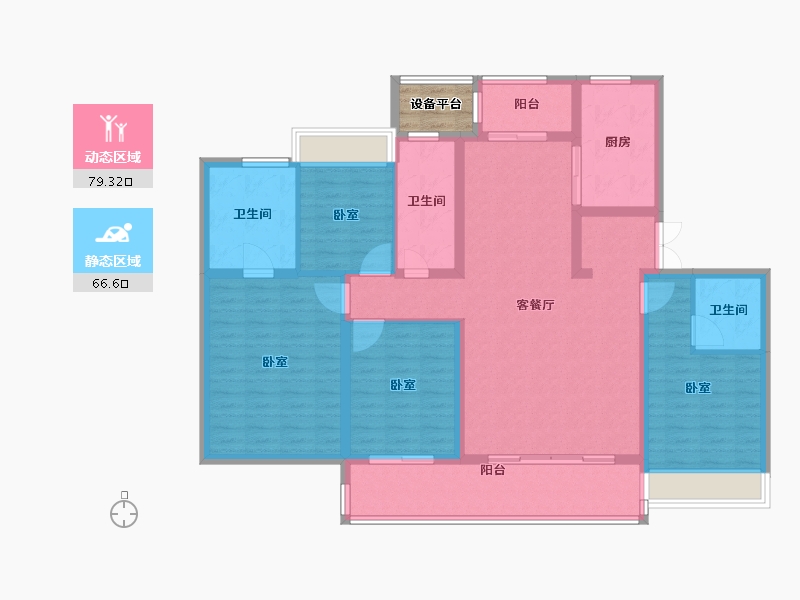 江苏省-常州市-华宇新城天境-134.00-户型库-动静分区