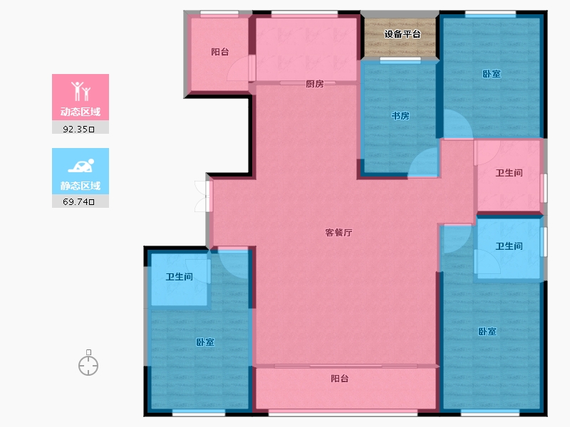 山东省-潍坊市-枫丹兰亭荟-150.93-户型库-动静分区