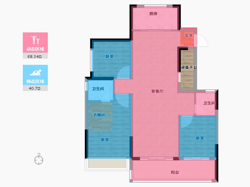 浙江省-丽水市-中广绿城桂语江南-102.00-户型库-动静分区