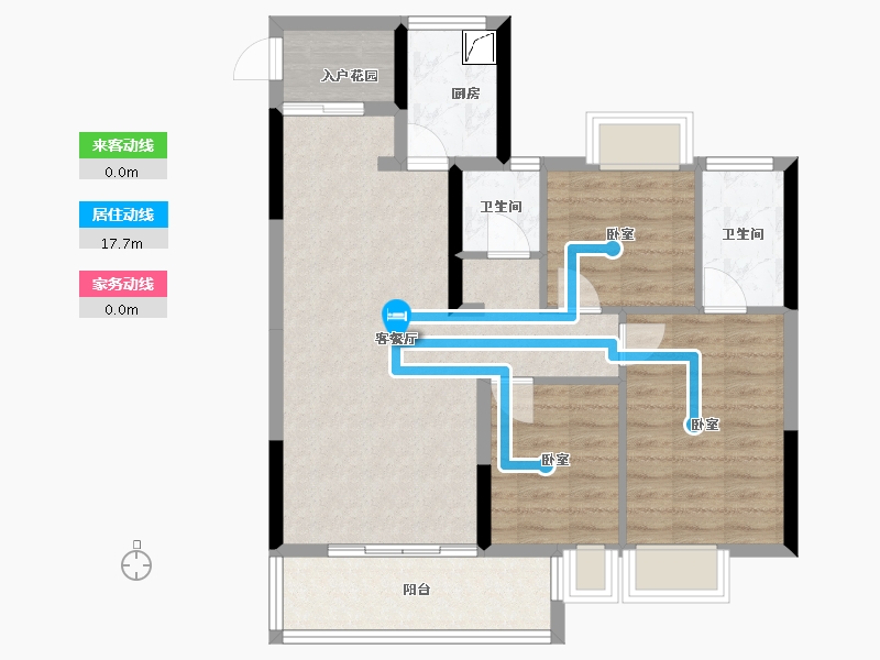 福建省-龙岩市-美伦·锦山壹号-77.29-户型库-动静线