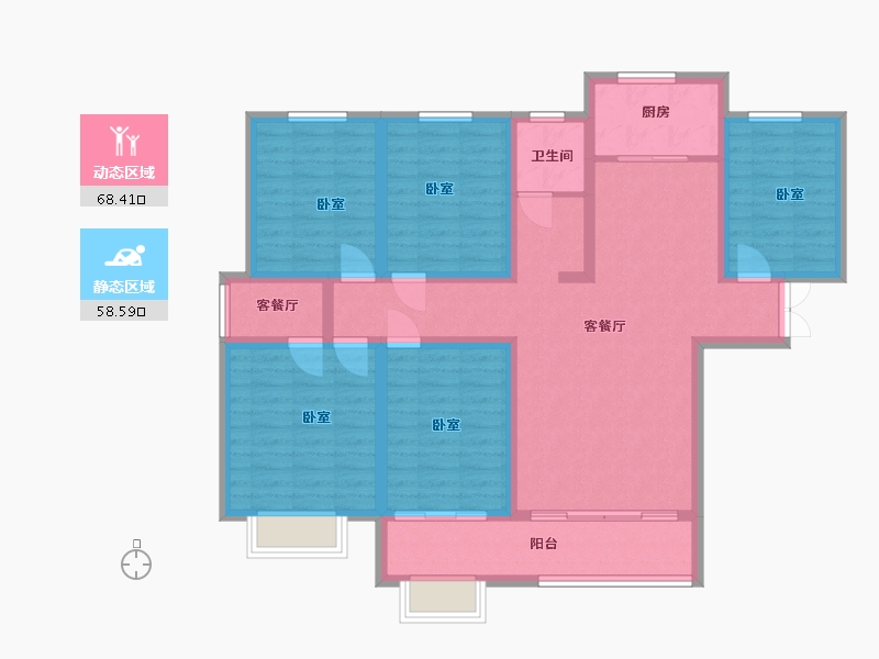 山东省-滨州市-香溪翠庭·臻园-112.75-户型库-动静分区