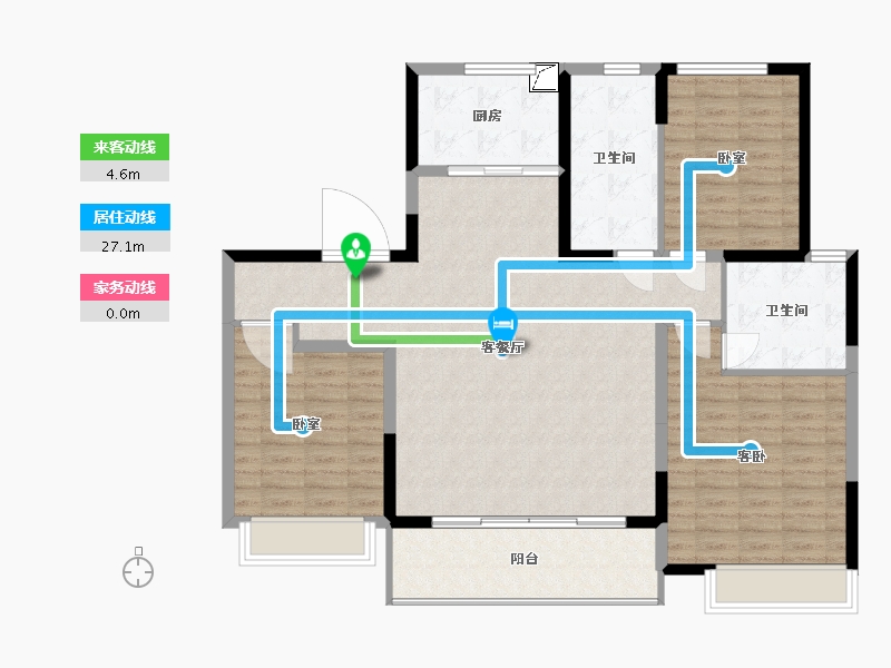 江苏省-南通市-滨江玺·滨江道-119.51-户型库-动静线