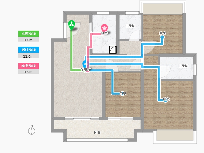 江苏省-扬州市-远洋·广陵宸章-84.00-户型库-动静线