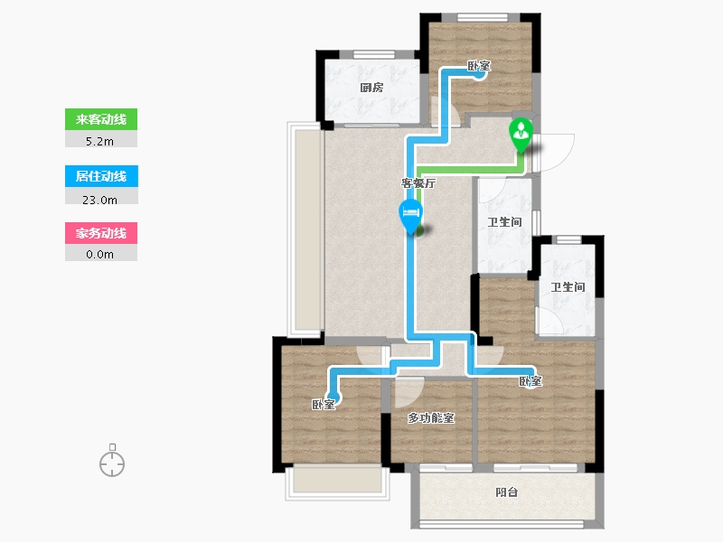 浙江省-绍兴市-星澜城-95.26-户型库-动静线