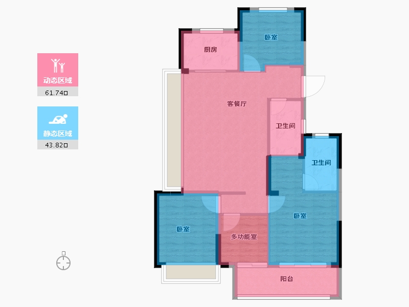 浙江省-绍兴市-星澜城-95.26-户型库-动静分区