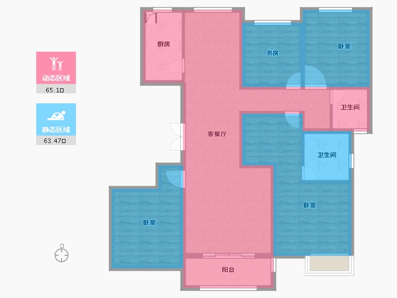 河南省-安阳市-滑县浩创梧桐郡-113.99-户型库-动静分区