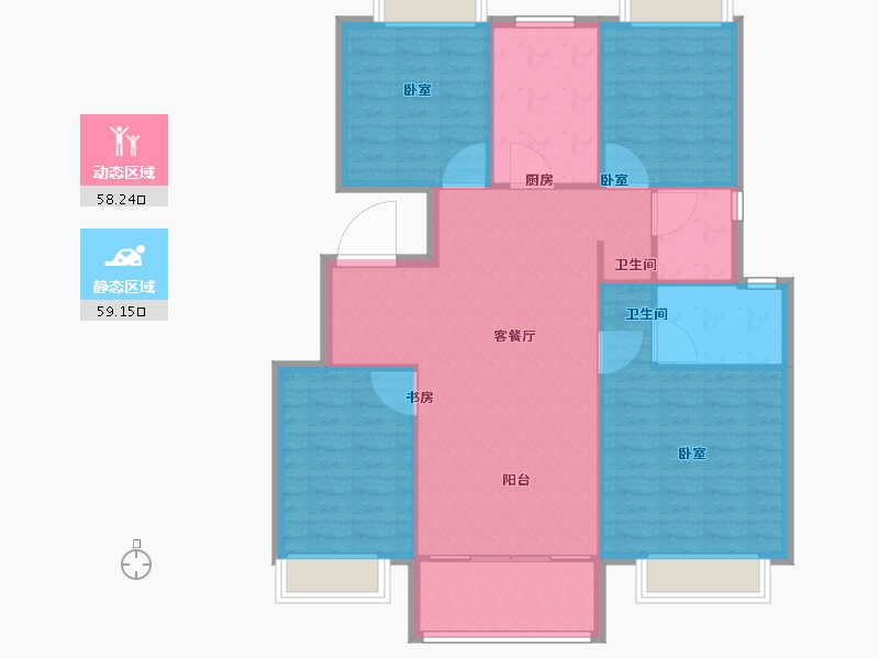 江苏省-南京市-半山云邸-108.00-户型库-动静分区