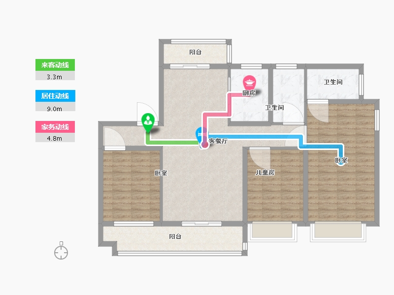 河南省-驻马店市-名门颐和府-110.39-户型库-动静线